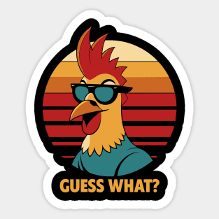 chicken rooster with sunglasses t shirt design Sticker